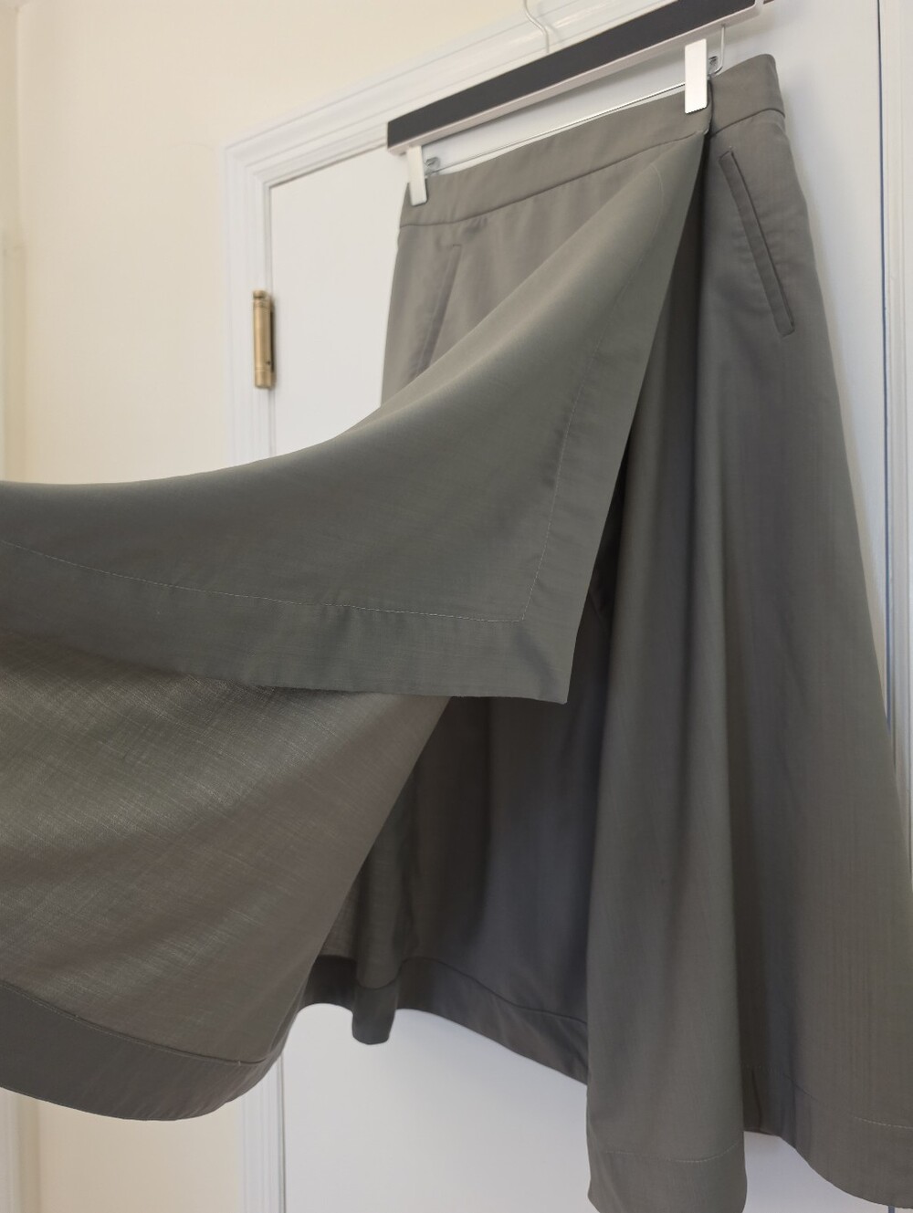 🩶 Zara Asymmetric 100% Wool  Midi Skirt ZW Collection 🩶 - Picture 7 of 8
